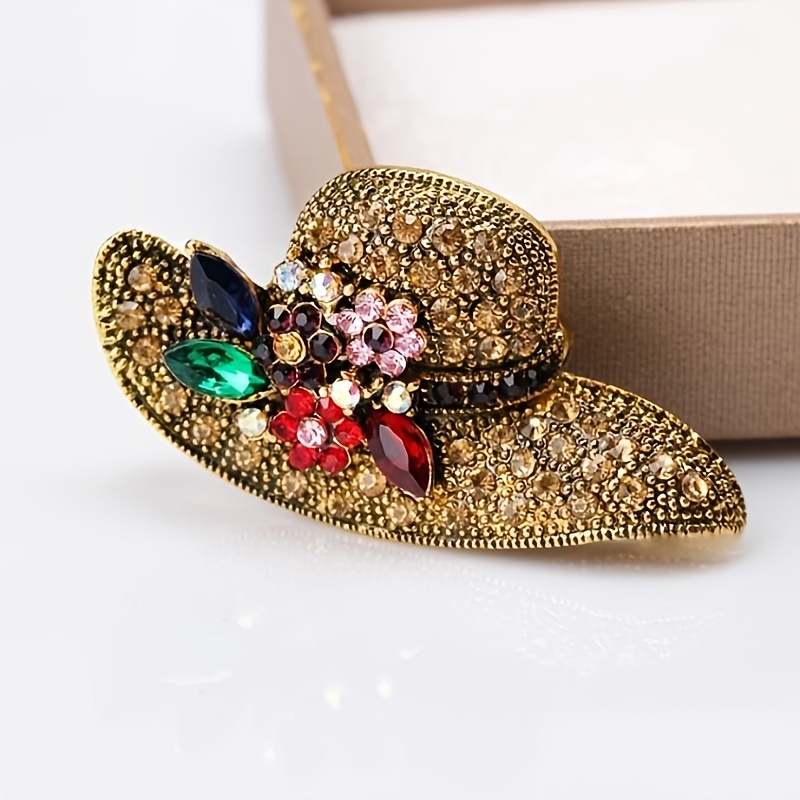 

1pc Vintage Elegant Alloy Brooch Pin With Sparkling Rhinestones, Accessory For Sweaters, Jackets, Dresses - Ideal For & Gift