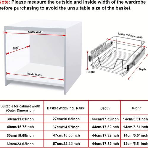 2x kitchen drawer telescopic drawer full extension kitchen cabinet cupboard pull out bedroom cabinets load bearing basket pull out household kitchen shelf