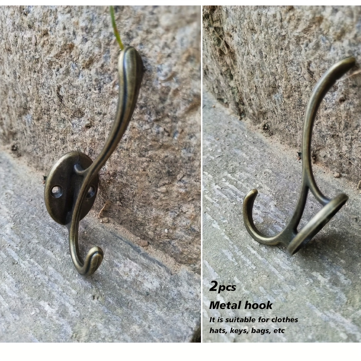 2 Vintage- Coat Hooks, Suitable For Wall Mounting, Used In Kitchen Cabinets, Kitchens, Bedrooms, Studies, Etc. Includes Screws For ; Please To The Size When Selecting
