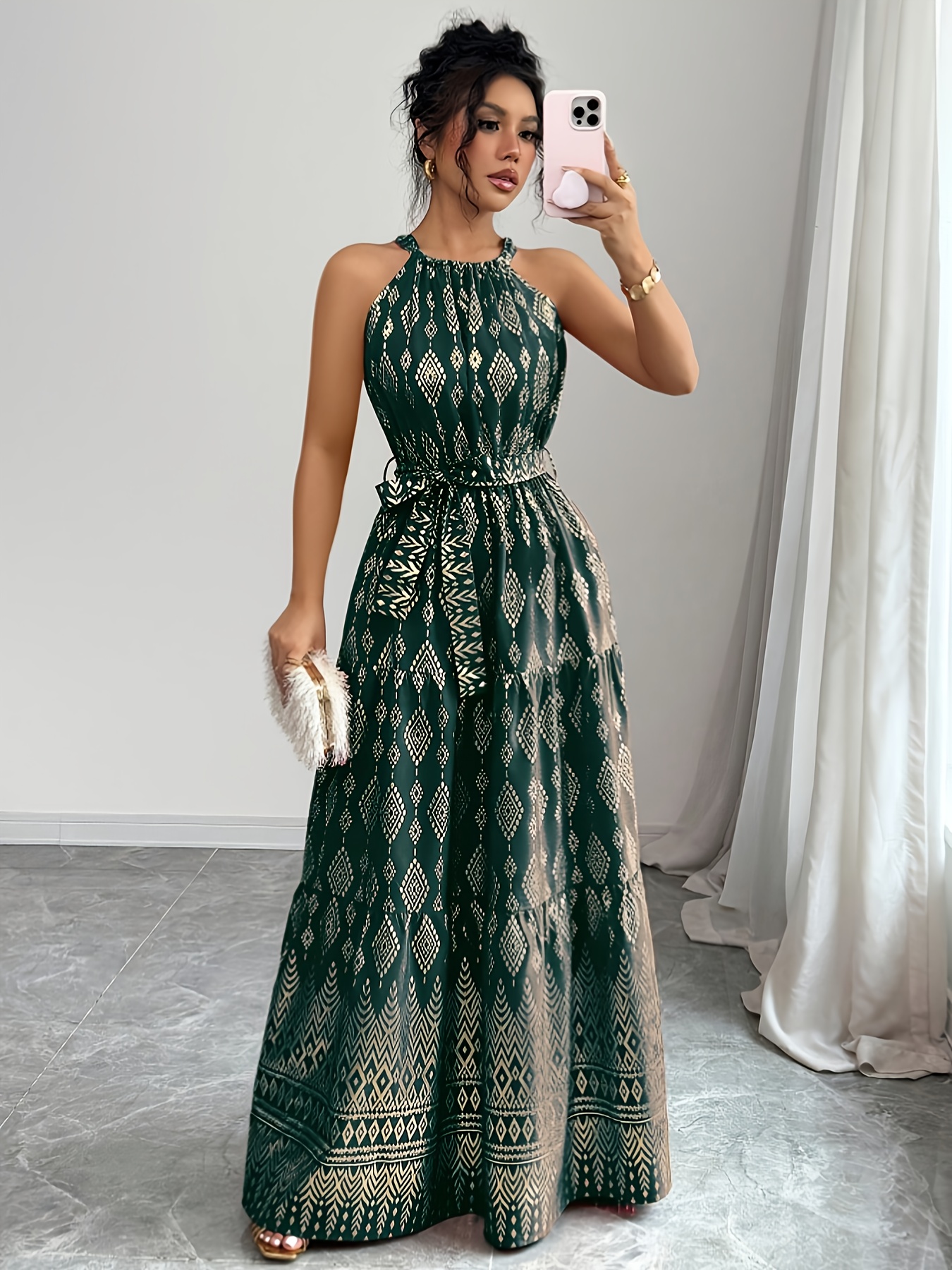 Robe Hauts Vetements Femme Robe Mi Longue à Manches Longues Robe