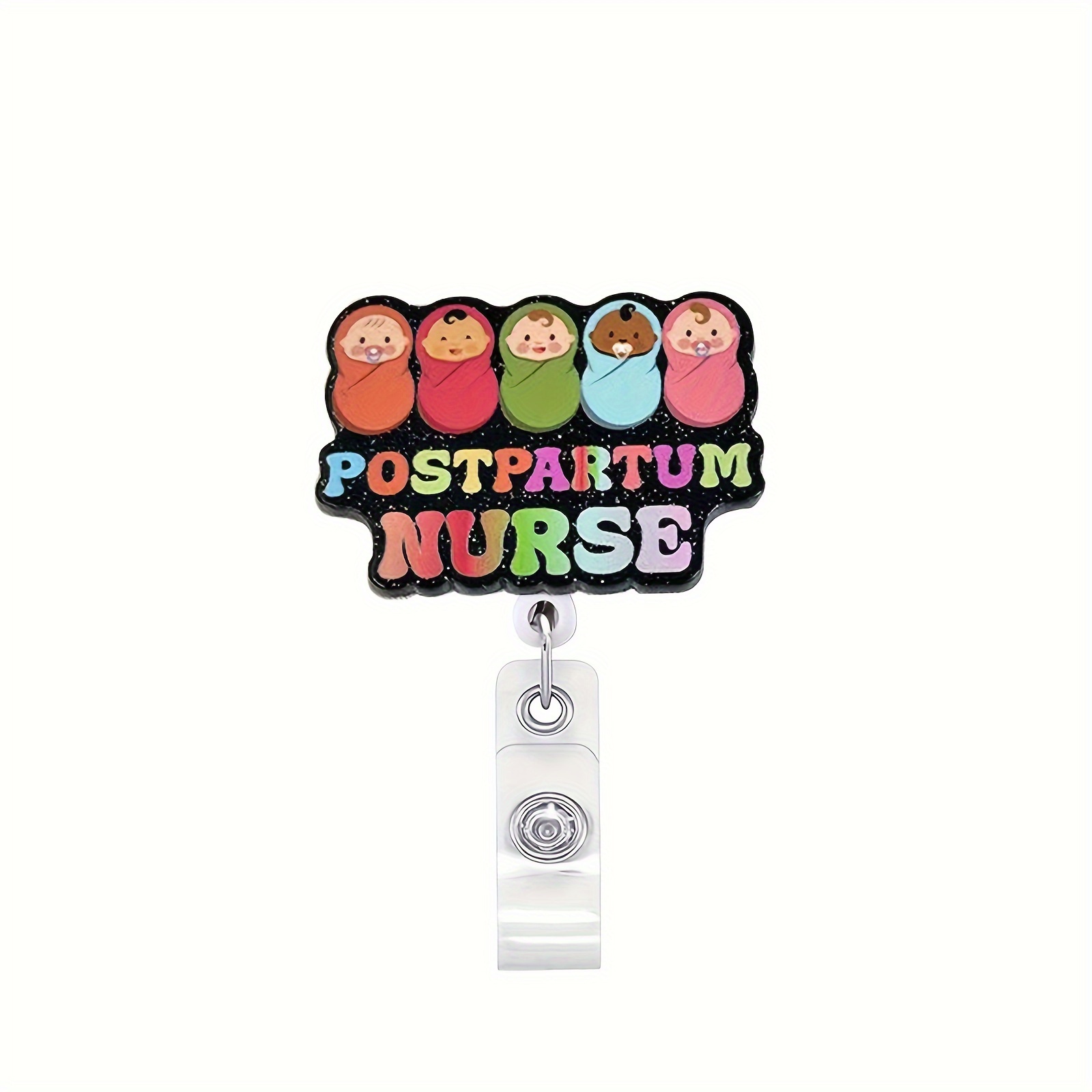 

Acrylic Postpartum Nurse Id Badge With Reel-to-reel Lanyard