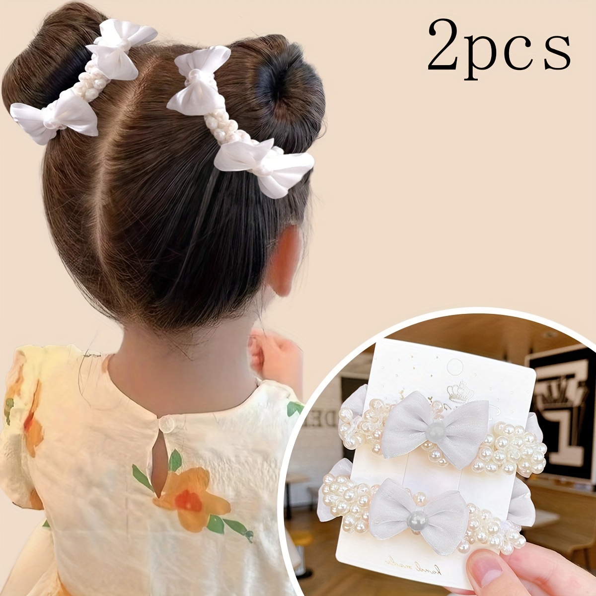 

2pcs & Bow - For Or Hairstyles