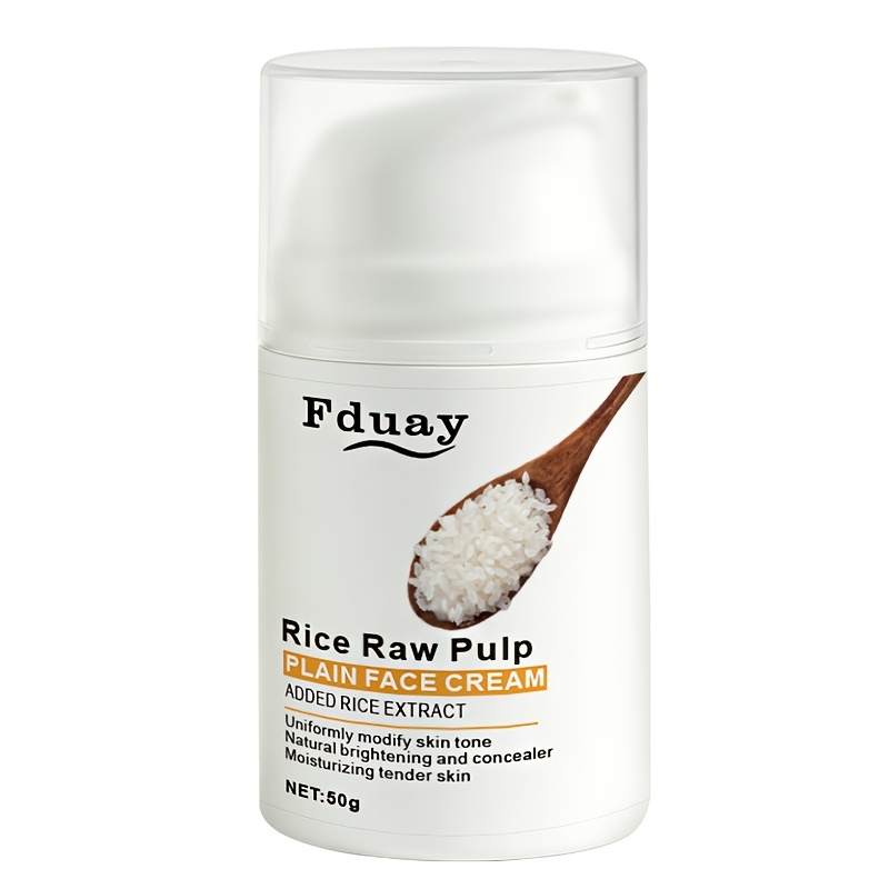 Image of 50g Rice Moisturizing Cream, Natural Makeup, Light Color, Creamy, Refreshing, Non Greasy, Easy To , A Family Can Use Face Cream