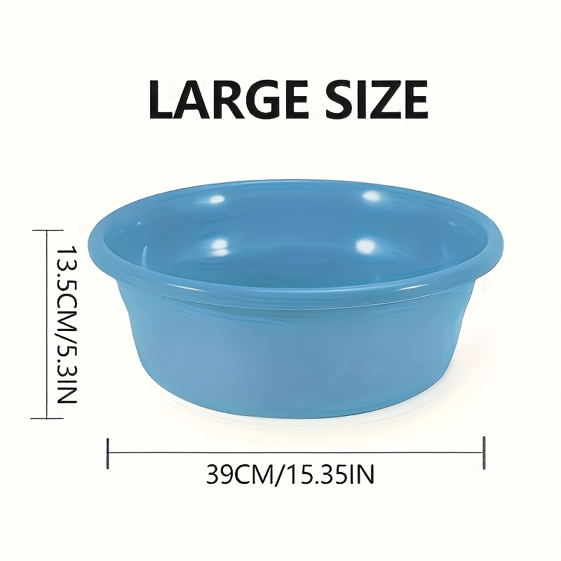 TEMU Stackable 12 Quart Household Tub For Camping, Round Plastic Wash Basin For Kitchen Use, Ideal For Face Washing, Cleaning Fruits, Dishes, Bottles, And Home Kitchen Sink Tasks