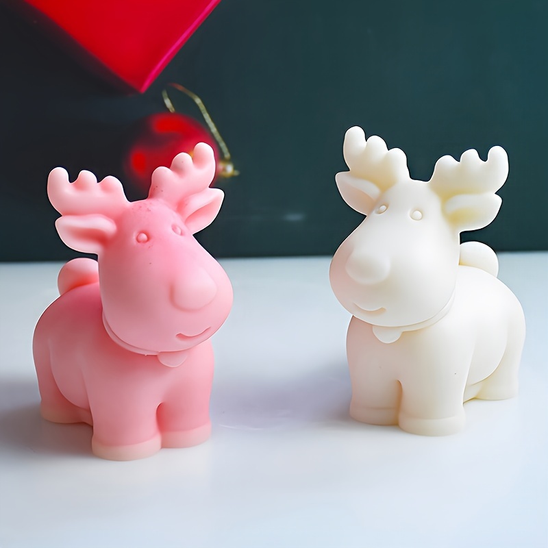 

3d Christmas Elk Silicone Mold For Diy Candle Making - Home Decoration And Ornaments