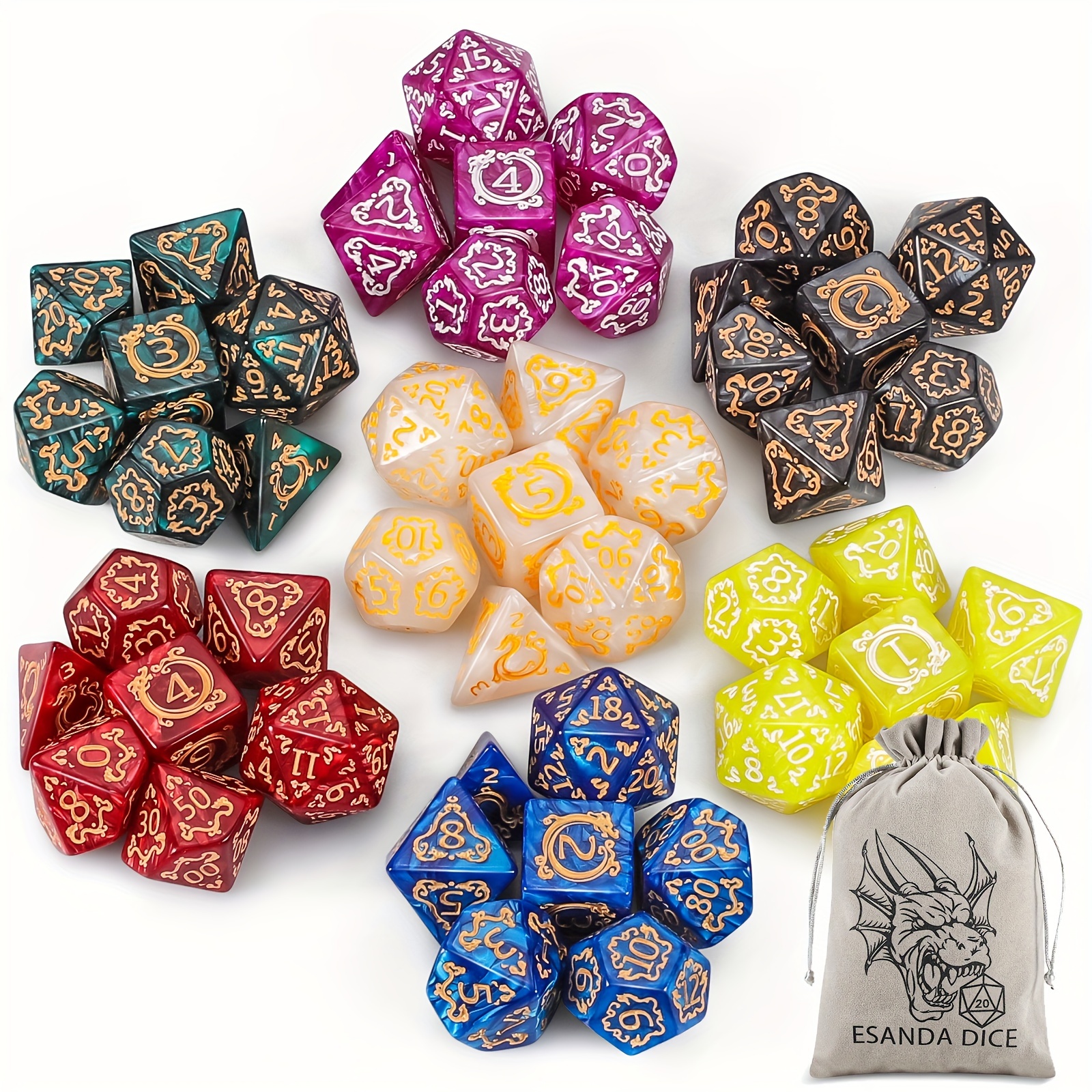 

7 Of Polyhedral Dice A Drawstring Bag For D&d Rpg Mtg Table . For , Halloween, Christmas Gifts, And -