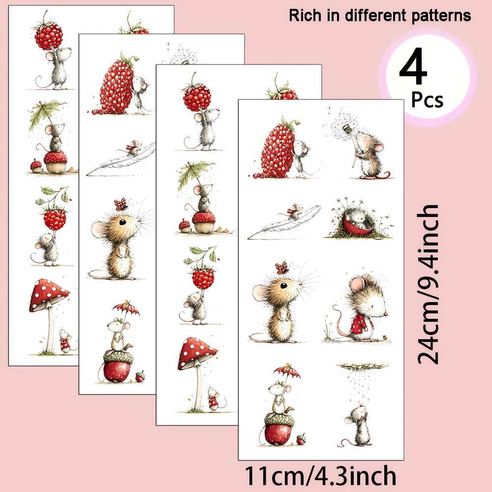 Mouse-themed Uv Transfer - Suitable For Crafts, Mugs, Laptops, And Water Bottles, Self-adhesive Plastic, Mug Decorations, Laptop, Festive Decorations, Designs, High-quality Printing, Durable