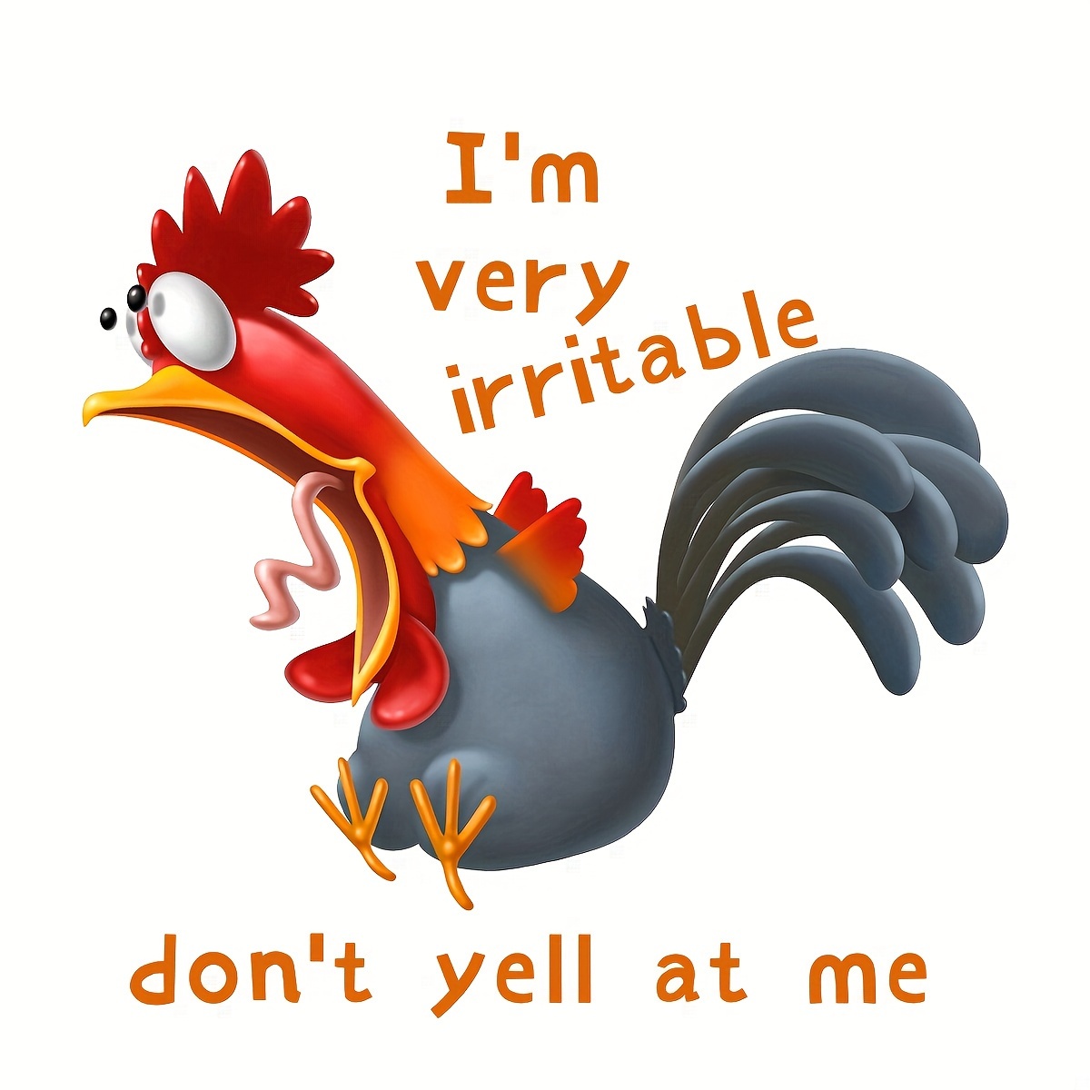 

Irritable Chicken Iron-on Transfer Vinyl Decal For T-shirts, Jeans, Backpacks, And Clothing Appliques - Mixed Color - 1pc