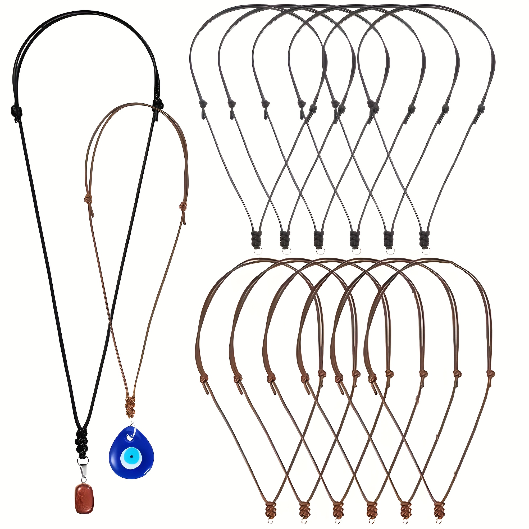 

8pcs en nylon ajustables, fournitures de fabrication de bijoux DIY faites à de style bohème, avec double nœud pour suspendre des pendentifs, aucune alimentation requise