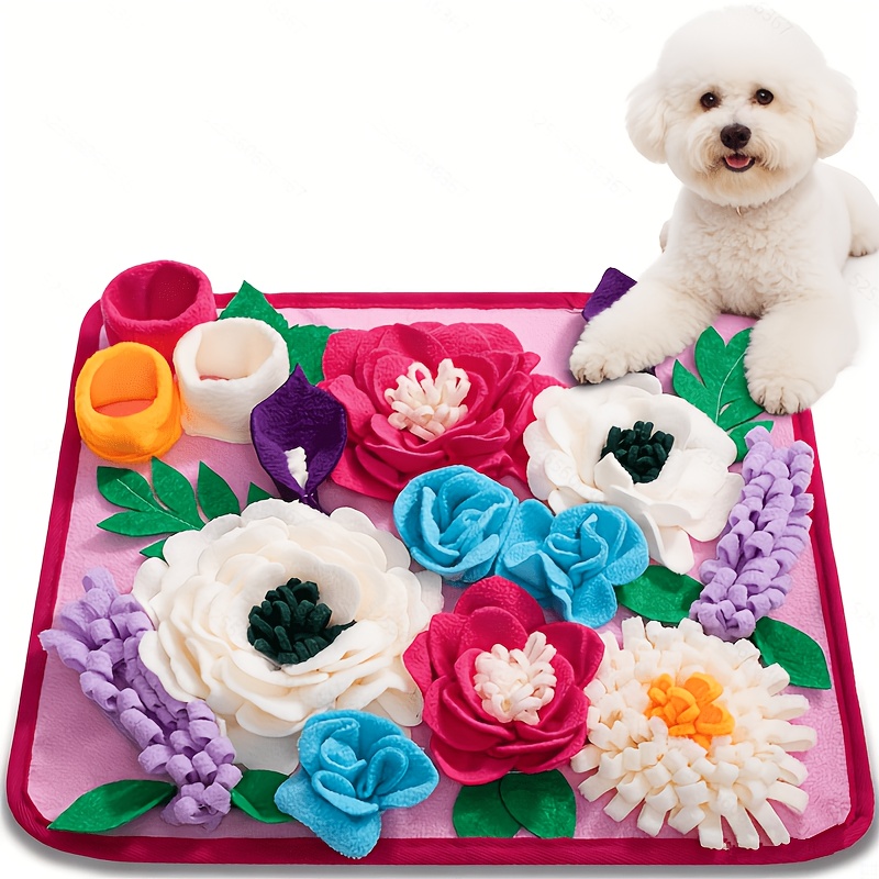 TEMU Tapis d'alimentation pour animaux de compagnie, tapis de snuffle, tapis d'entraînement pour animaux, tapis de jeu d'alimentation anti-stress,
