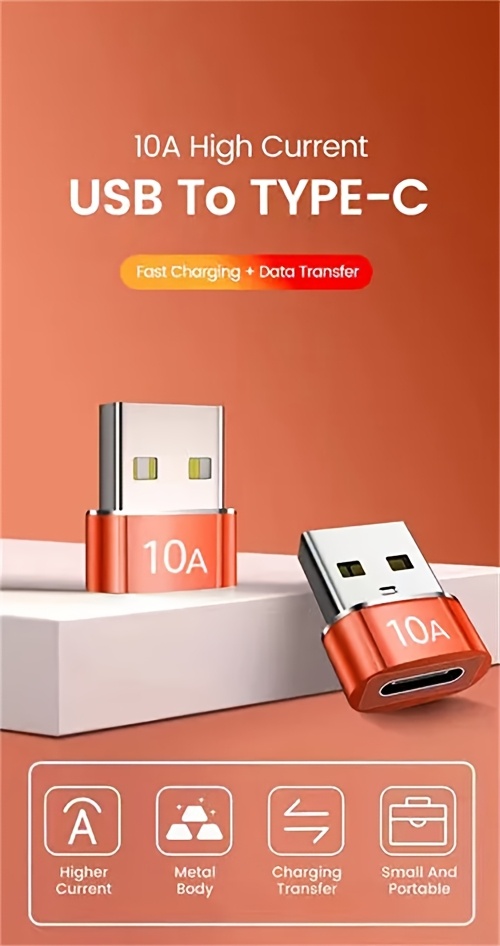 адаптер 10a usb3.0 на type c, быстрое зарядное устройство, разъем type c ( ) на usb ( ), otg-переходник для ноутбука xiaomi samsung usb-c otg Детали 0