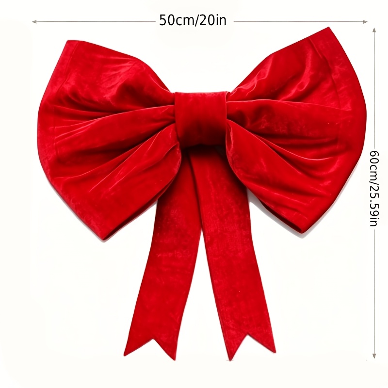 TEMU Large Red Velvet Bow, New Year Red Bow Christmas Tree Decoration, Christmas Wall Hanging Decor, Bow Suitable For Elegant Bedroom Backdrop,