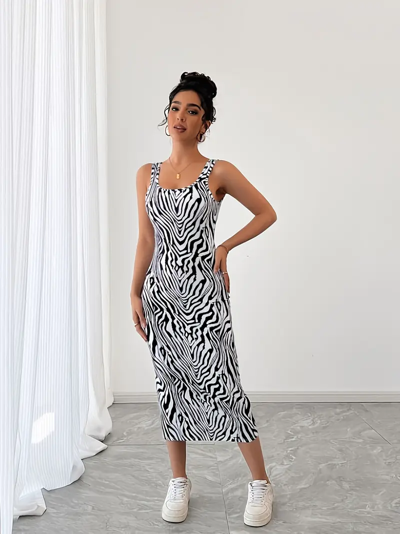 womens stylish backless zebra print tank dress women's - Temu Mauritius womens stylish backless zebra print tank dress women's - Temu Mauritius