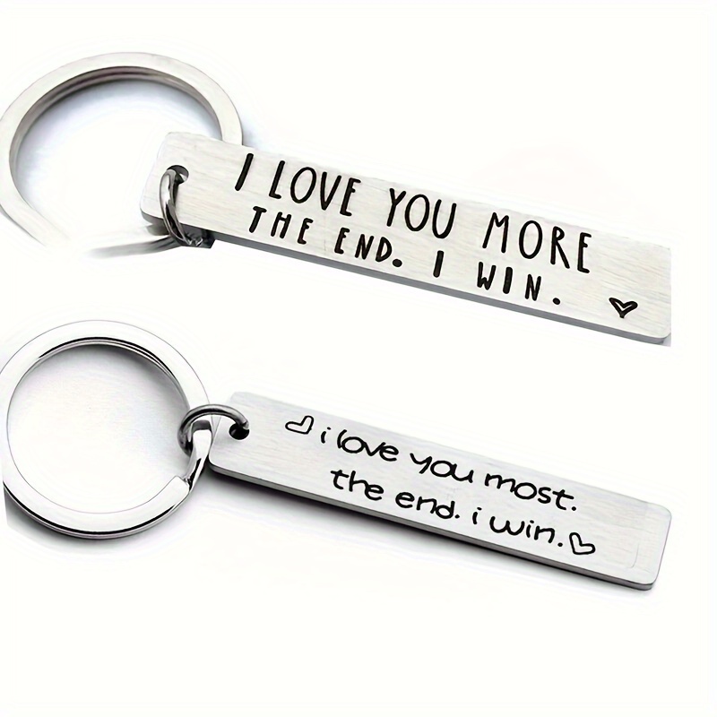 

2/5/10pcs I Love You More/i Love You Most Keychains Stainless Steel Letters Keyring For Couples Gifts Valentine's Day, Mother's Day, Anniversary Birthday From Husband Wife Boyfriend Girlfriend Her Him
