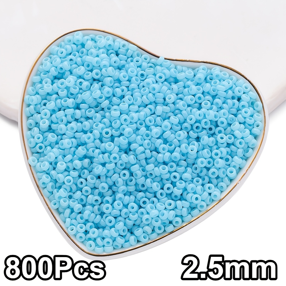800pcs 2.5mm Multicolor Solid Color Glass Seed Beads