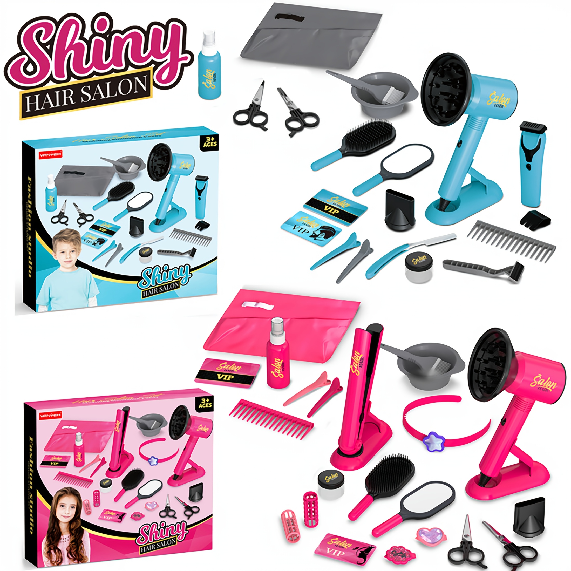 barber shop pretend play toy set kids hair salon role play Temu