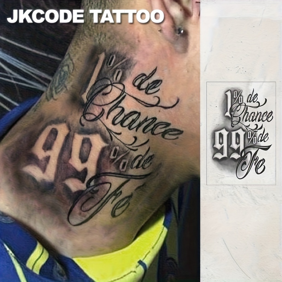 Image of Waterproof Design Semi-permanent Tattoos, Retro Graffiti Style Tattoo - "lion Pattern" - Fashionable Men's Tattoo - Neck Hand Finger Temporary Tattoo Lasts 15 Days