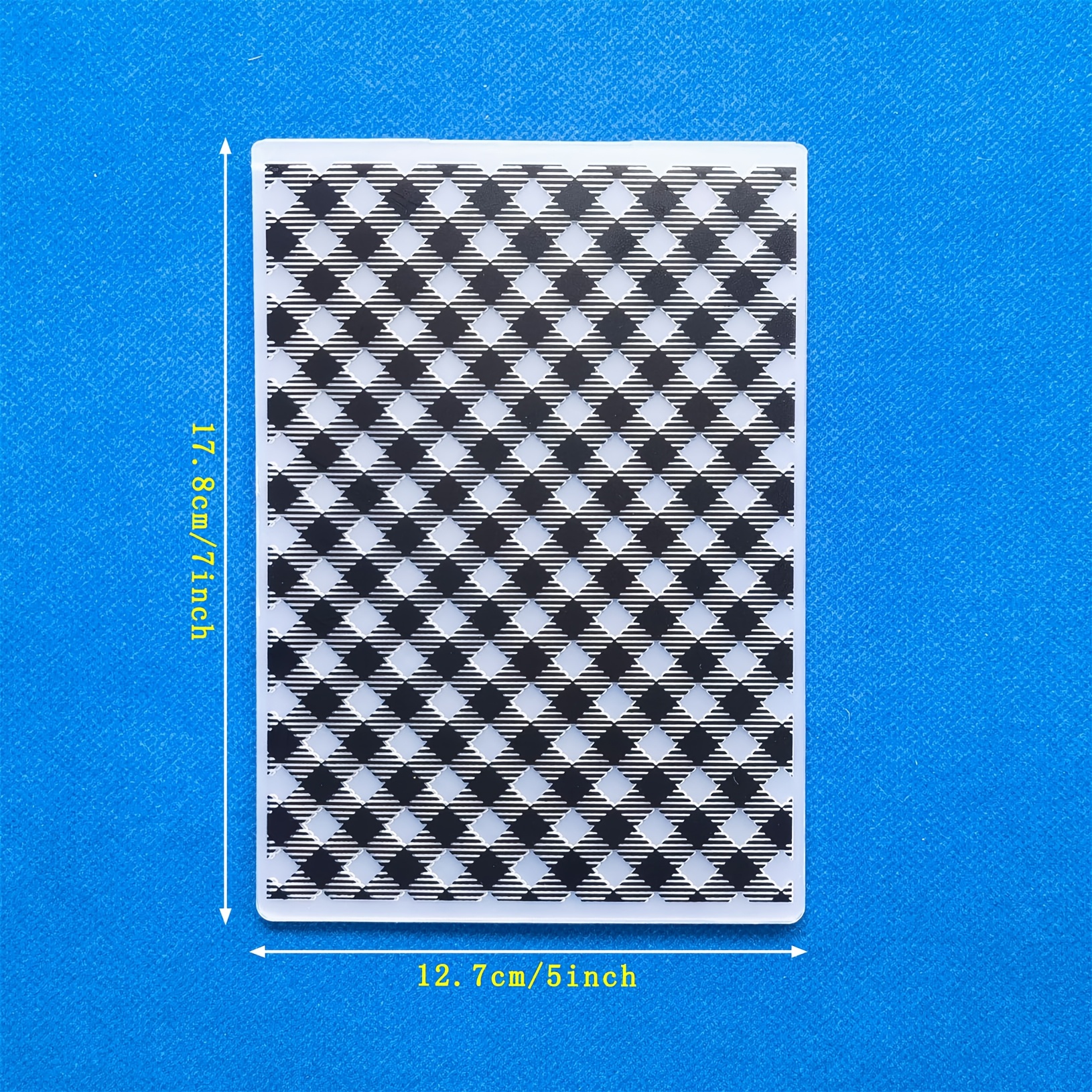 1pc Transparent Plastic Embossing Folder For Diy Card Making, Photo Albums, And Collages - Decorative Craft Template With Checkered Pattern, Birthday Theme