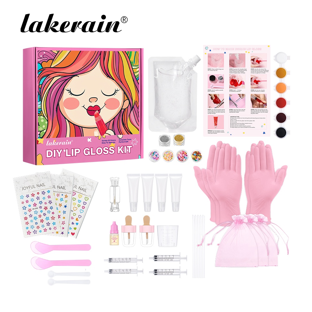 Lakerain Lip Gloss Set, Kit For Lip Gloss, 55pcs For Lip Gloss Creation, Lip Gloss Making Supplies , Lip Gloss Collection