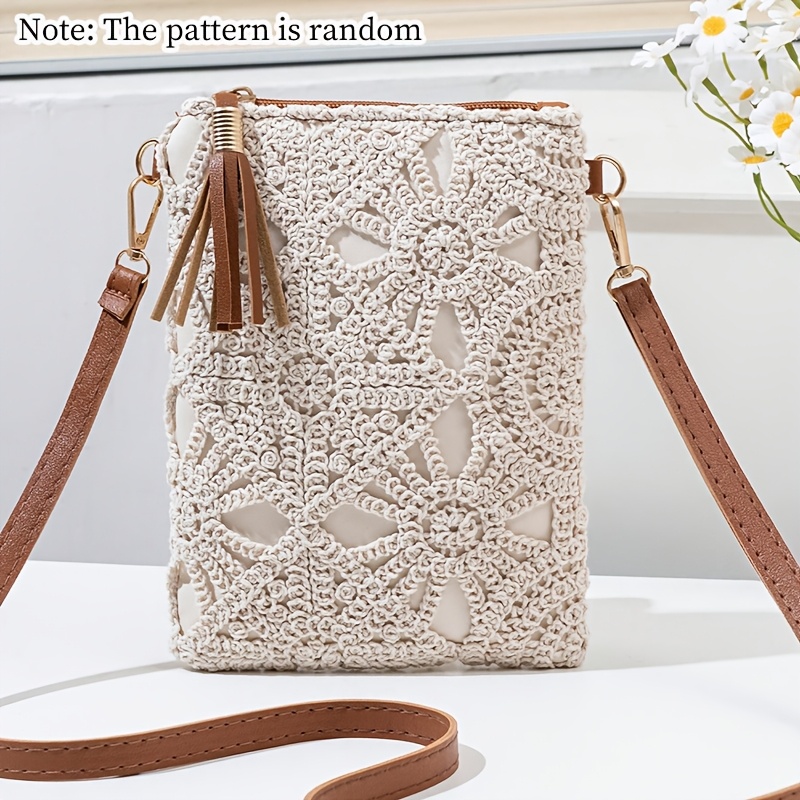 Image of Women' Shoulder Bag, Ethnic Phone Bag, Pure Rice White Tassel Coin Purse, Casual And Easy Women'