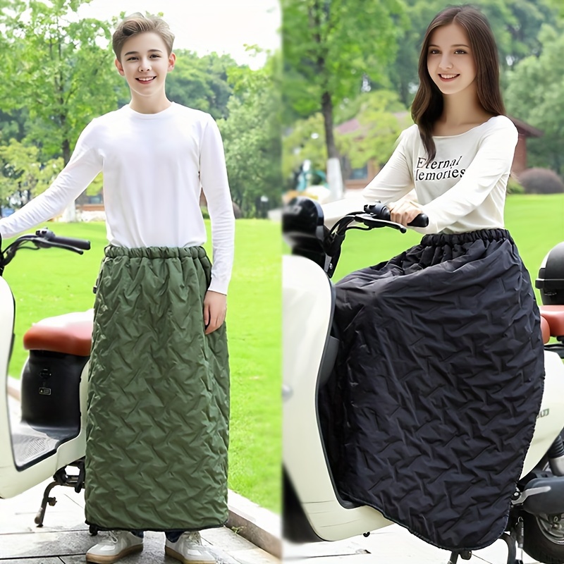 

Motorcycle Windproof Quilt Skirt For Leg , Waterproof Half-skirt For Electric Scooters, Autumn And Winter Thickened Motorcycle Riding Pants - Polyester Fiber, Fits Models