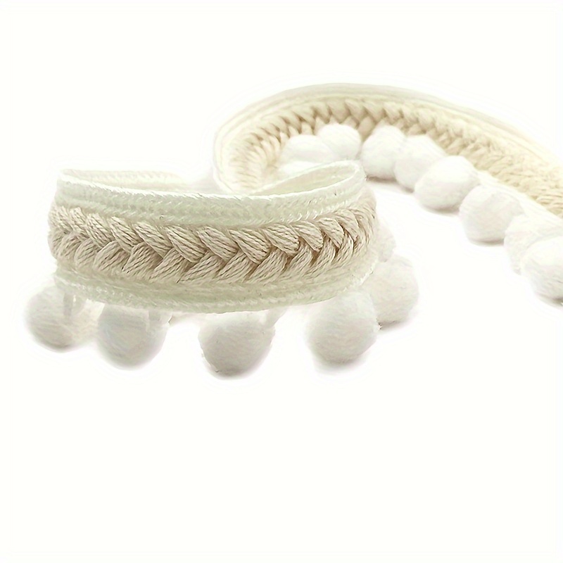 3-code 1 Card, 3cm Wide Ethnic Style Pom-pom Lace Trim For Skirts, Bags, Curtains, And Cushion Decoration Materials