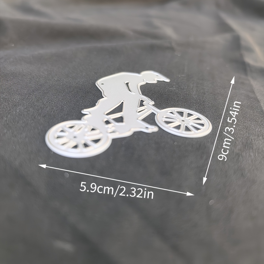 TEMU 1pc Creative Mountain Bike Metal Cutting Die, Silvery-gray, Fantasy Theme, Suitable For Diy Scrapbooking, Embossing, Handmade Greeting Card