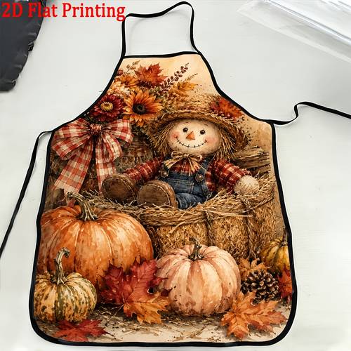 item picture 2d flat 1pc scene patterned apron kitchen baking kitchen gift for daily use item restaurant decor home kitchen wear easy and fashionable