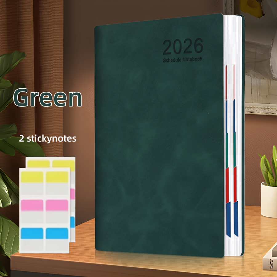 TEMU Calendario 2026 Agenda Giornaliera Calendario Giornaliero di Libro di Controllo per Lavoro Regalo di a Scuola con 2 Pezzi di Appunti Adesivi,