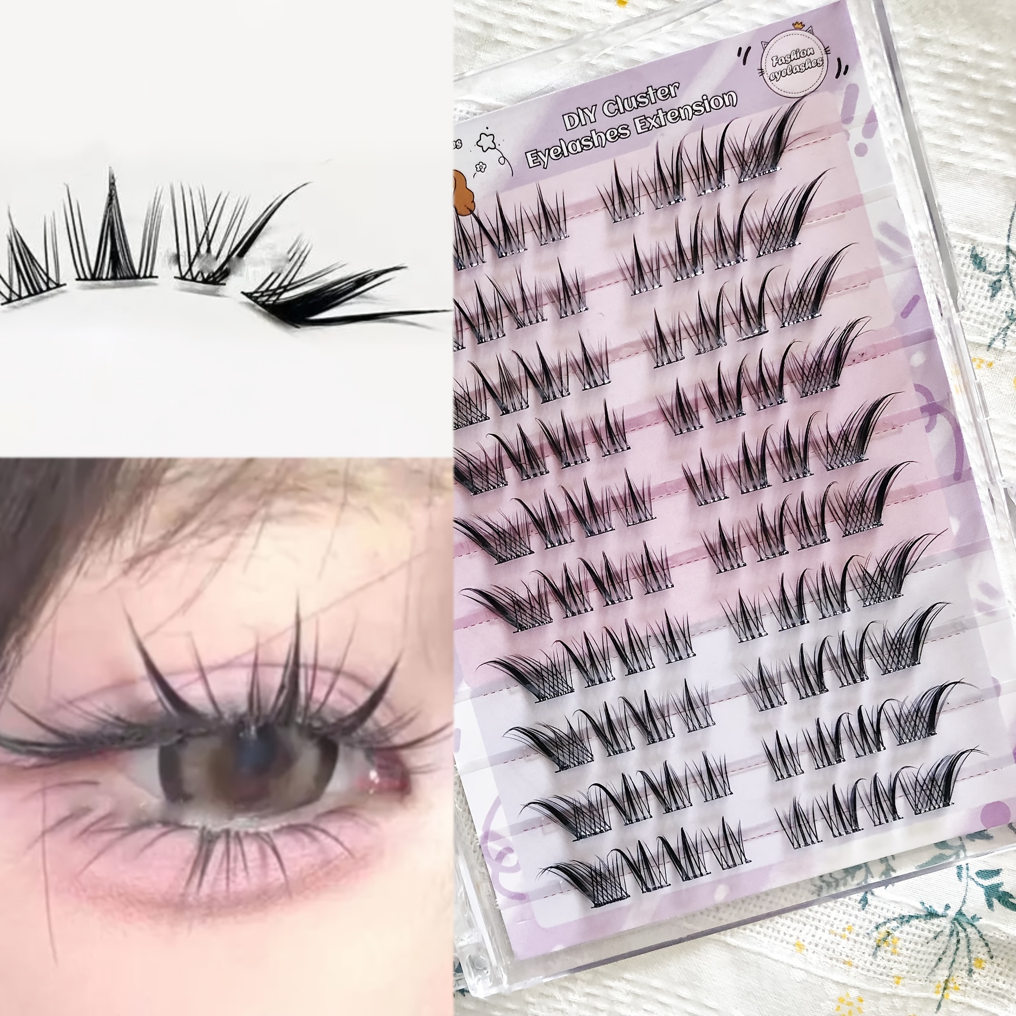 Image of False Eyelashes That Without Glue - 80 Clusters, Single Natural False Eyelashes, Clusters, Light And Long, Segmented Eyelashes, Suitable For Role-playing And Beginners, Glue-free False Eyelashes.