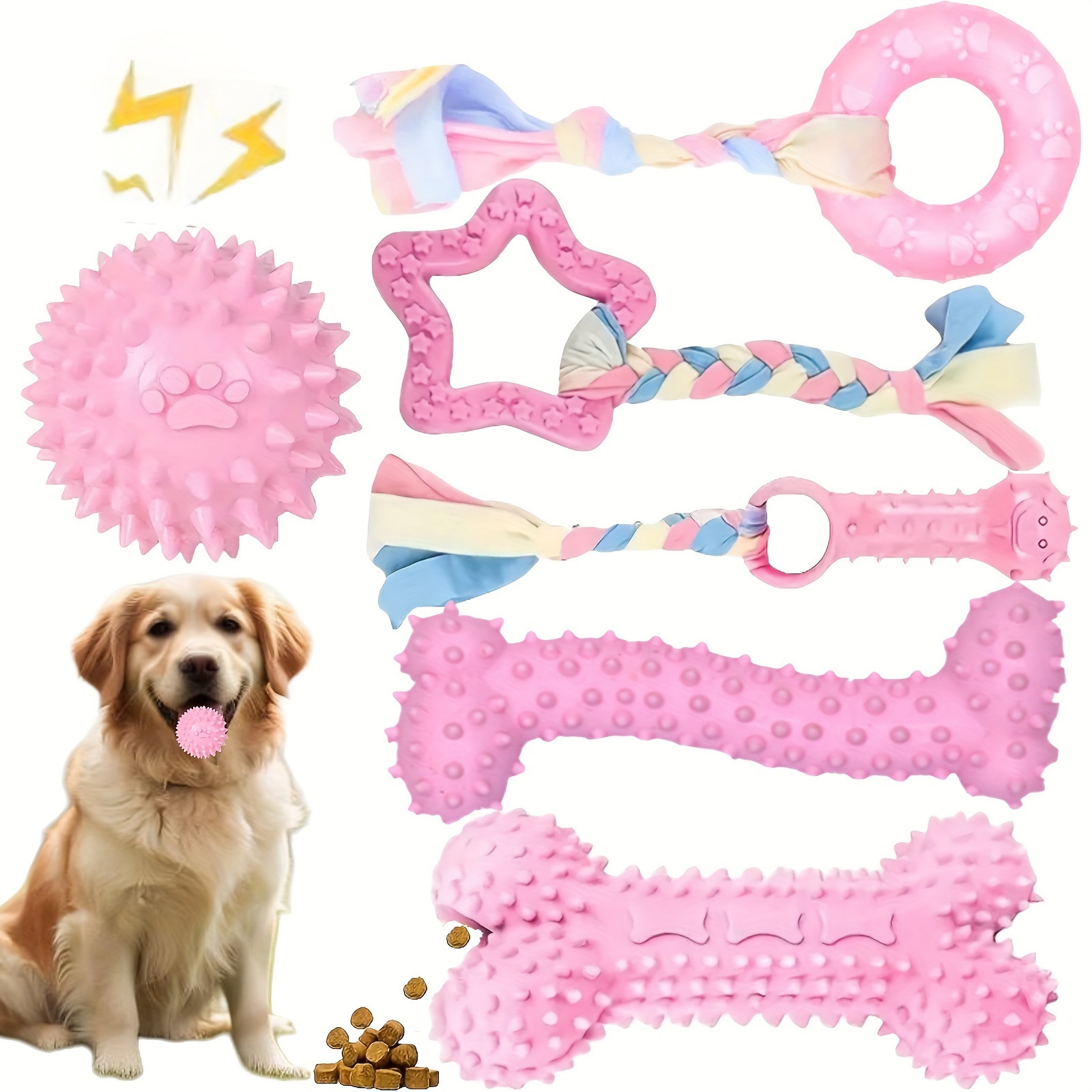 

6pcs Toy Dog , Teething For , Pet Interactive , Cleaning For