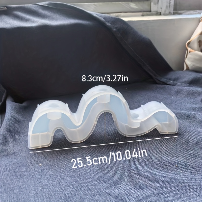 Image of Clay Mold: Wavy 3-hole Candlestick, Gypsum Ornament, Home Desktop, Atmosphere Decoration, Festival Gift, Resin Gypsum Candle, Handicraft Gift, Silicone Mold, Enthusiast, Casting Mold For Gift Making