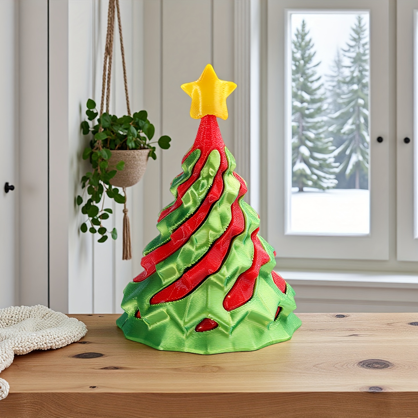 TEMU 1pc 3d Printed Christmas Tree - Relax & Brain Development Decor With , Detachable Design, Durable Plastic Holiday Decoration For Indoor/outdoor