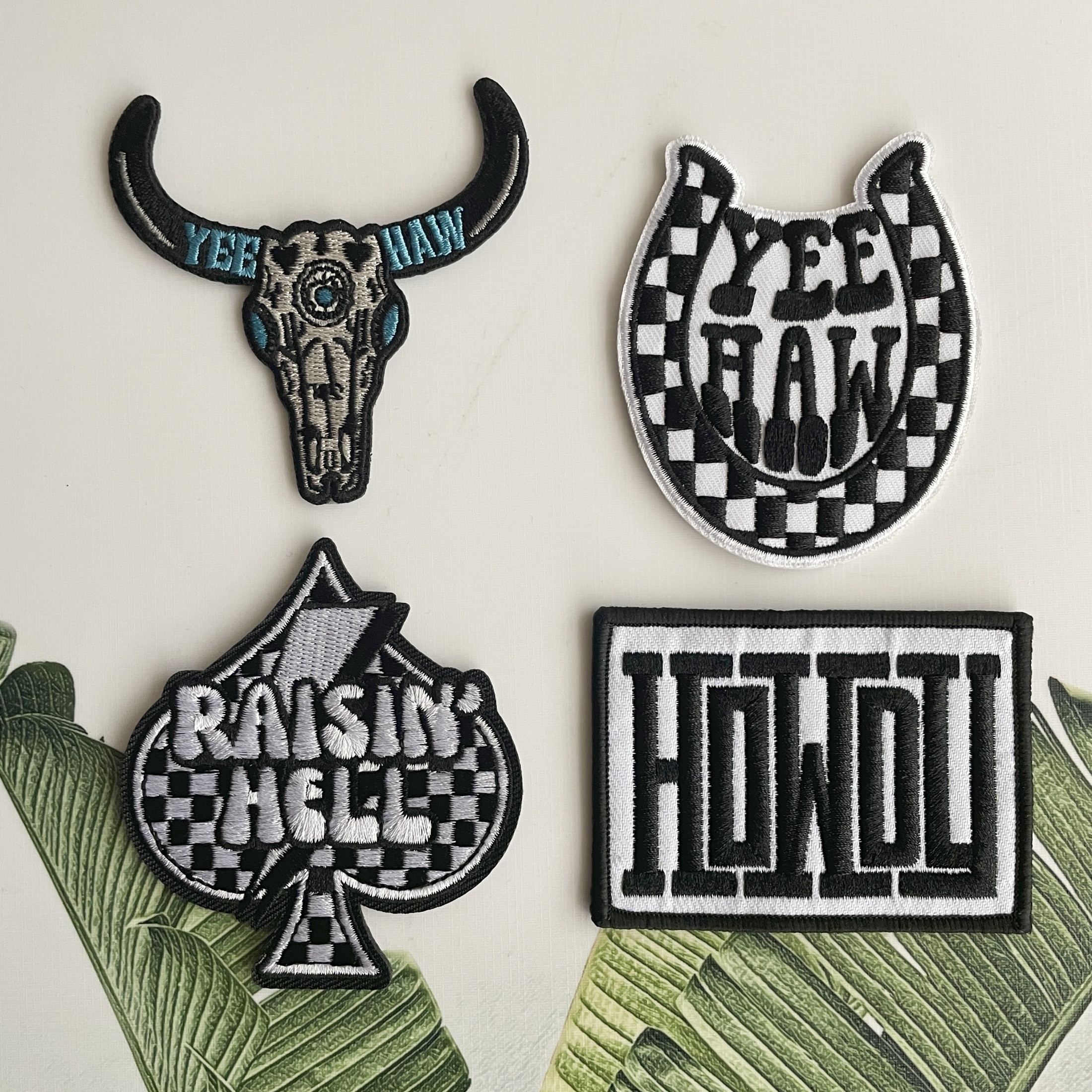 

4pcs Set Of '++raising ' Embroidered Patches, - Iron-on/sew Embroidered Patches, Suitable For Trucker , , And Clothing Diy