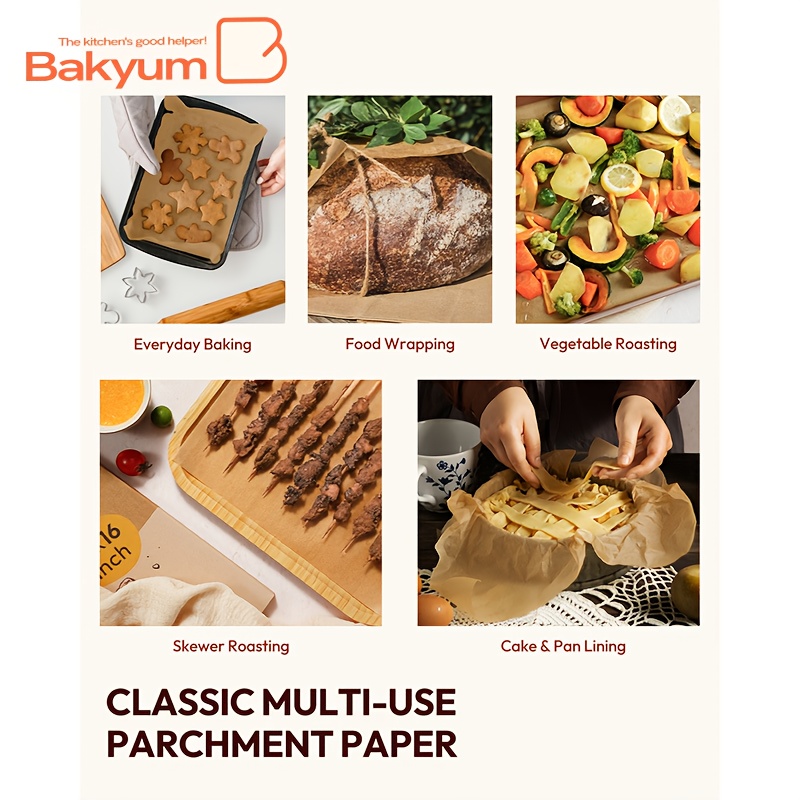 400pcs   unbleached parchment paper sheets 12x16 inch heavy duty 45gsm non stick oil proof double silicone coated pre cut baking sheets for oven air fryer grilling steaming kitchen essentials grilling paper durable baking liner professional chefs meal preppers Product details 6
