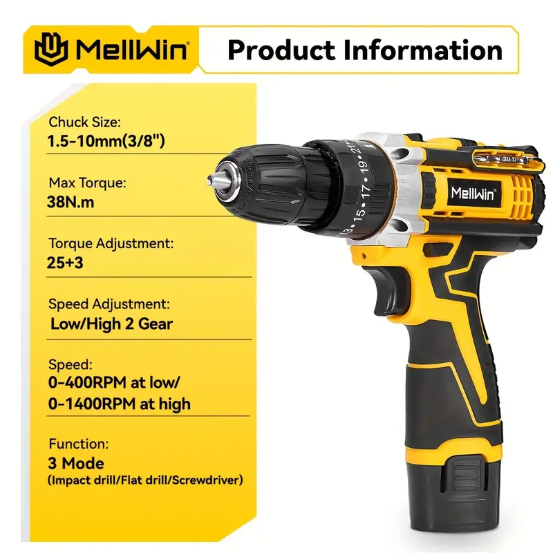 electric drill 10 impact drill electric screwdriver set electric tool kit for home drilling diy tools fathers day gift Product details 2