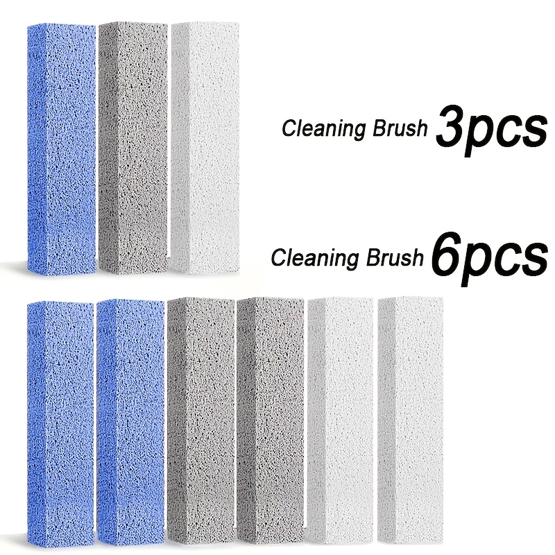 

3-pack/6-pack Stone Cleaning Brushes, Pvc Material, Ideal For Bathroom, Toilet, Kitchen, Outdoor Use, Scrubber For Stains And Dirt Removal