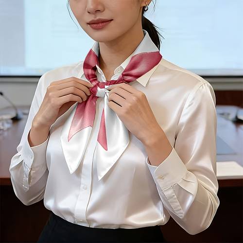 1 misty pink satin bow womens headscarf used for daily commuting outdoor activities suitable for beach vacations parties photo shoots fashionable and versatile headscarf