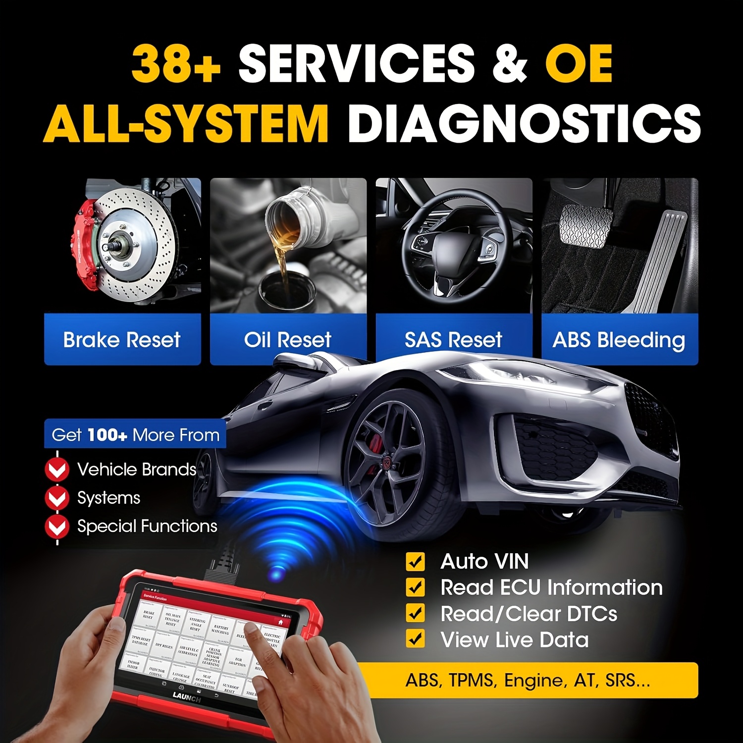 431 pros elite 2025 new bidirectional scan tool 38 services ecu coding all in   system diagnostic scanner support canfd     autoauth v a g guided 2     without battery Product details 4