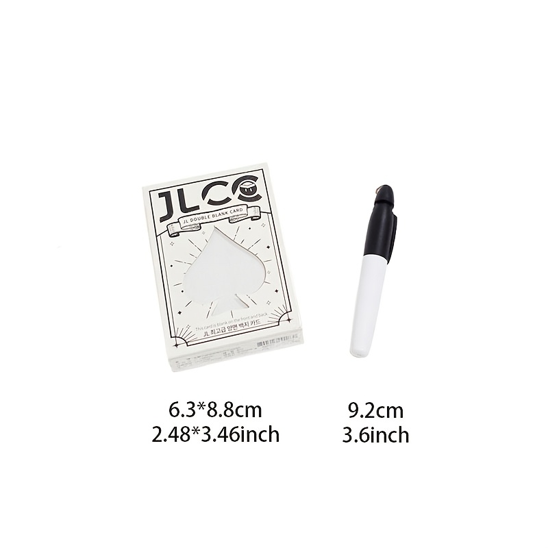 1 Set Of Double-sided White Paper Poker Cards For Magic Performances, Including Cards, Sticky Notes, Message Boards, And Cards