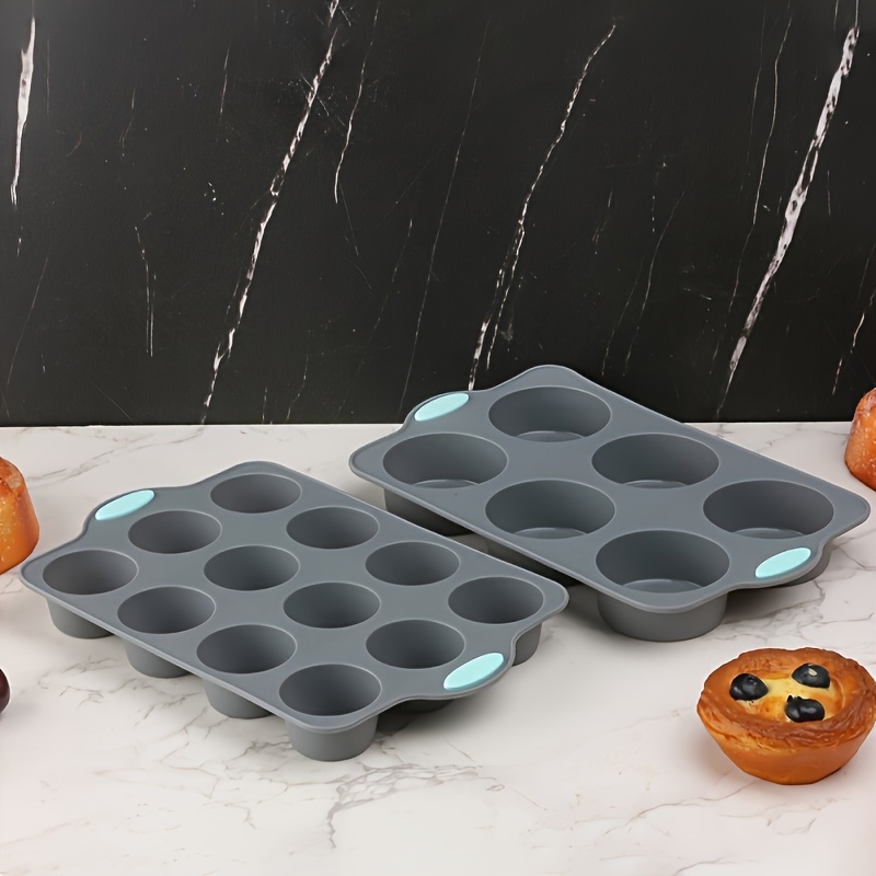 9pcs silicone baking set heat resistant non   molds suitable for   cakes bread cupcakes scones rectangular wavy pans dishwasher safe baking tools Product details 1