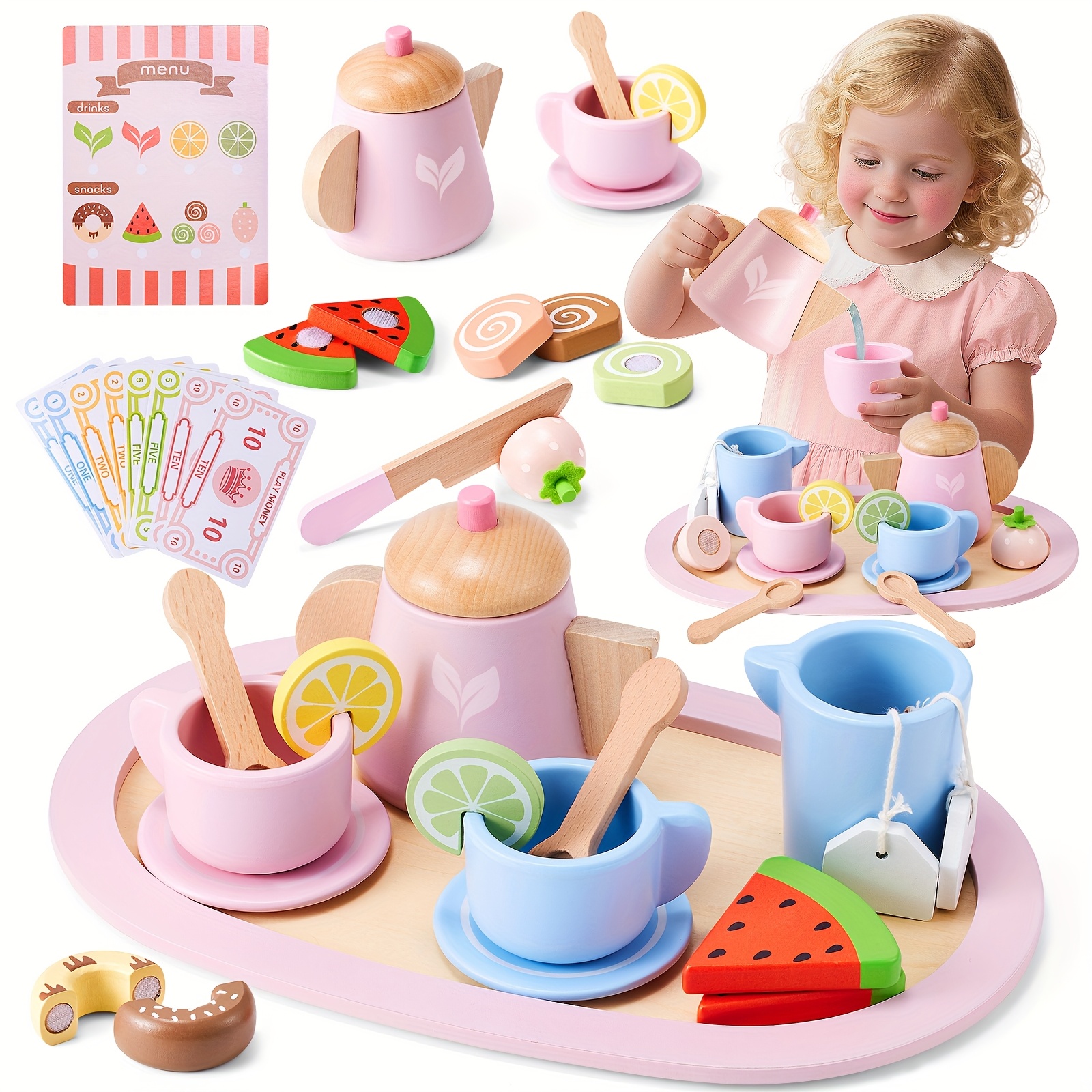 kids tea sets for girls sold on Temu United States