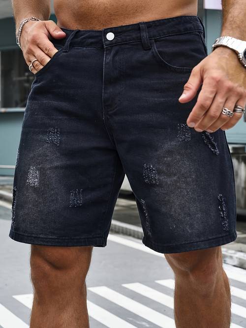 Artikelbild herren schwarze zerrissene jeansshorts