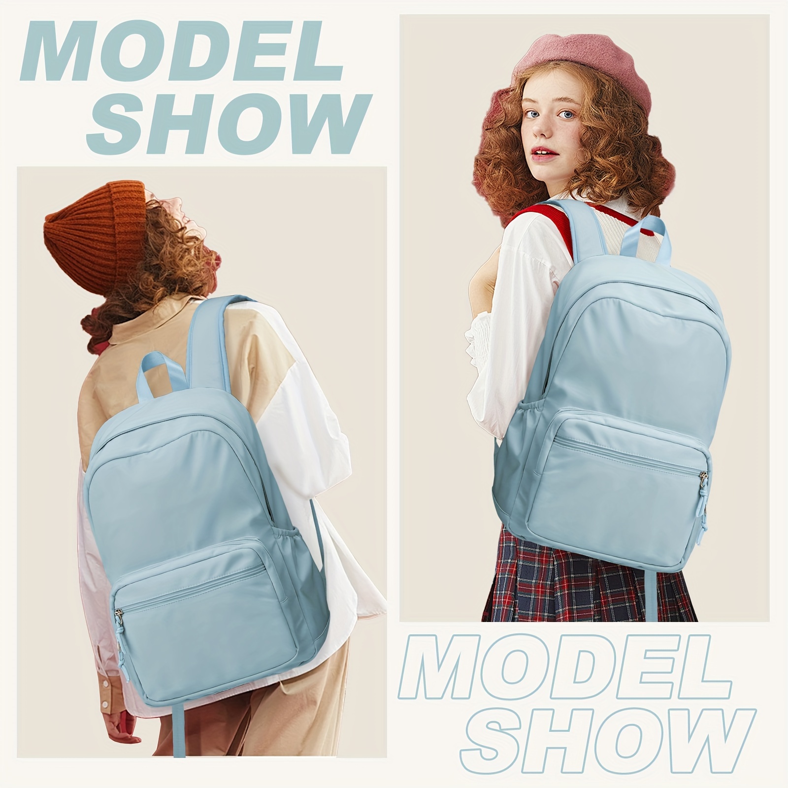 light blue high quality korean academy style backpack women - Temu