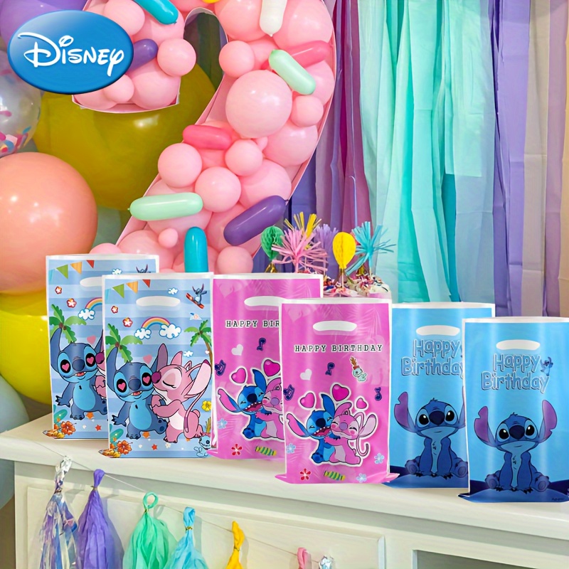 

Disney Stitch Themed Birthday Party Favor Bags, 10-pack Pearlescent Gift Candy Bags, Cartoon Casual Style Paper Goodie Bags