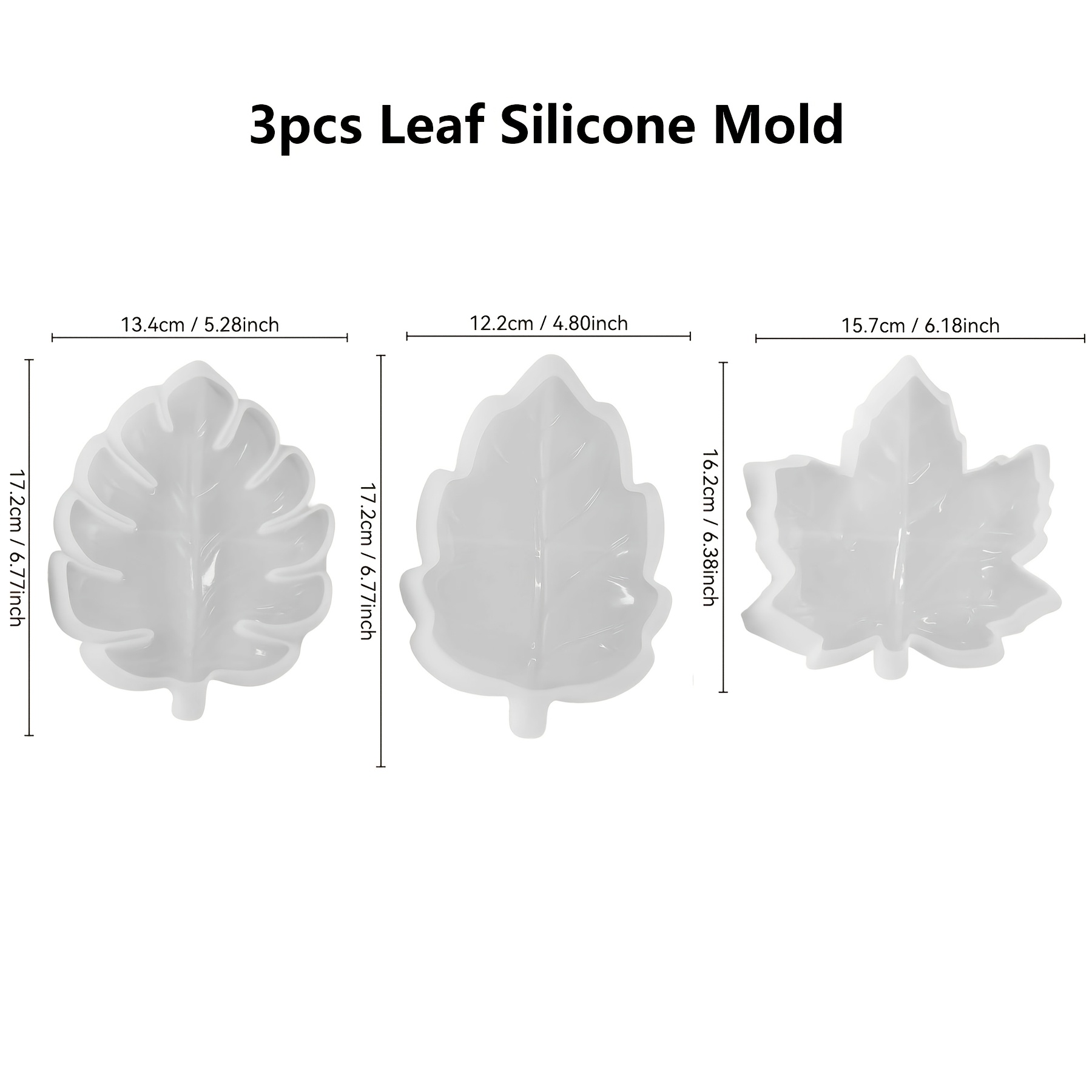 TEMU 3pcs Resin Mold Set, 3 Styles Leaf Silicone Molds For Resin, Concrete & Plaster. Create Coasters, Trays & Home Decor. Perfect Handmade Gift For