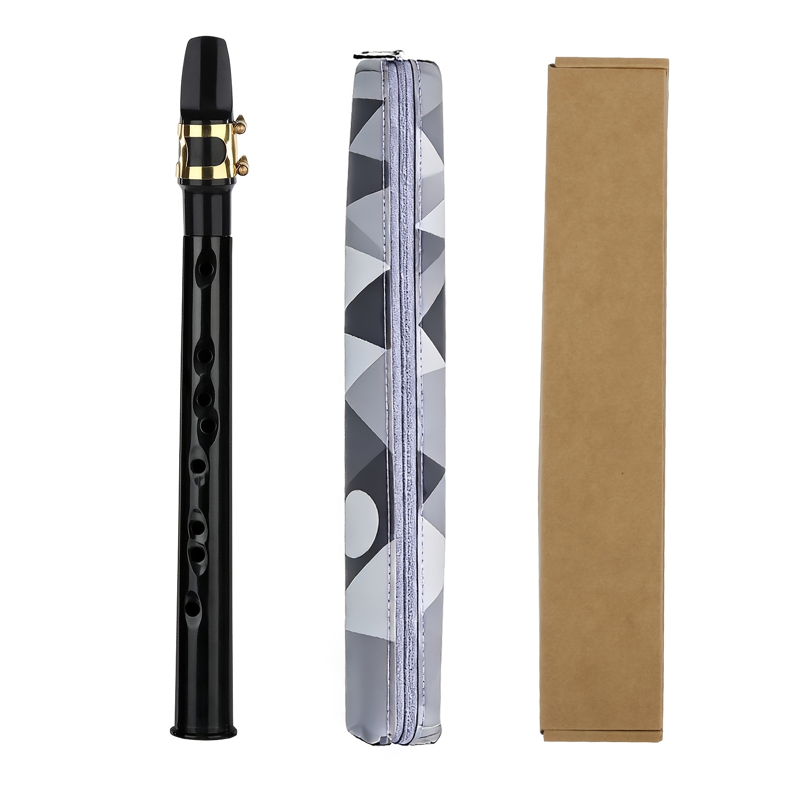 TEMU 1 Pack Black Mini Saxophone With High-grade Storage Bag, 8-hole Treble/ Clarinet Design, Durable Plastic Construction, Ideal For Professional