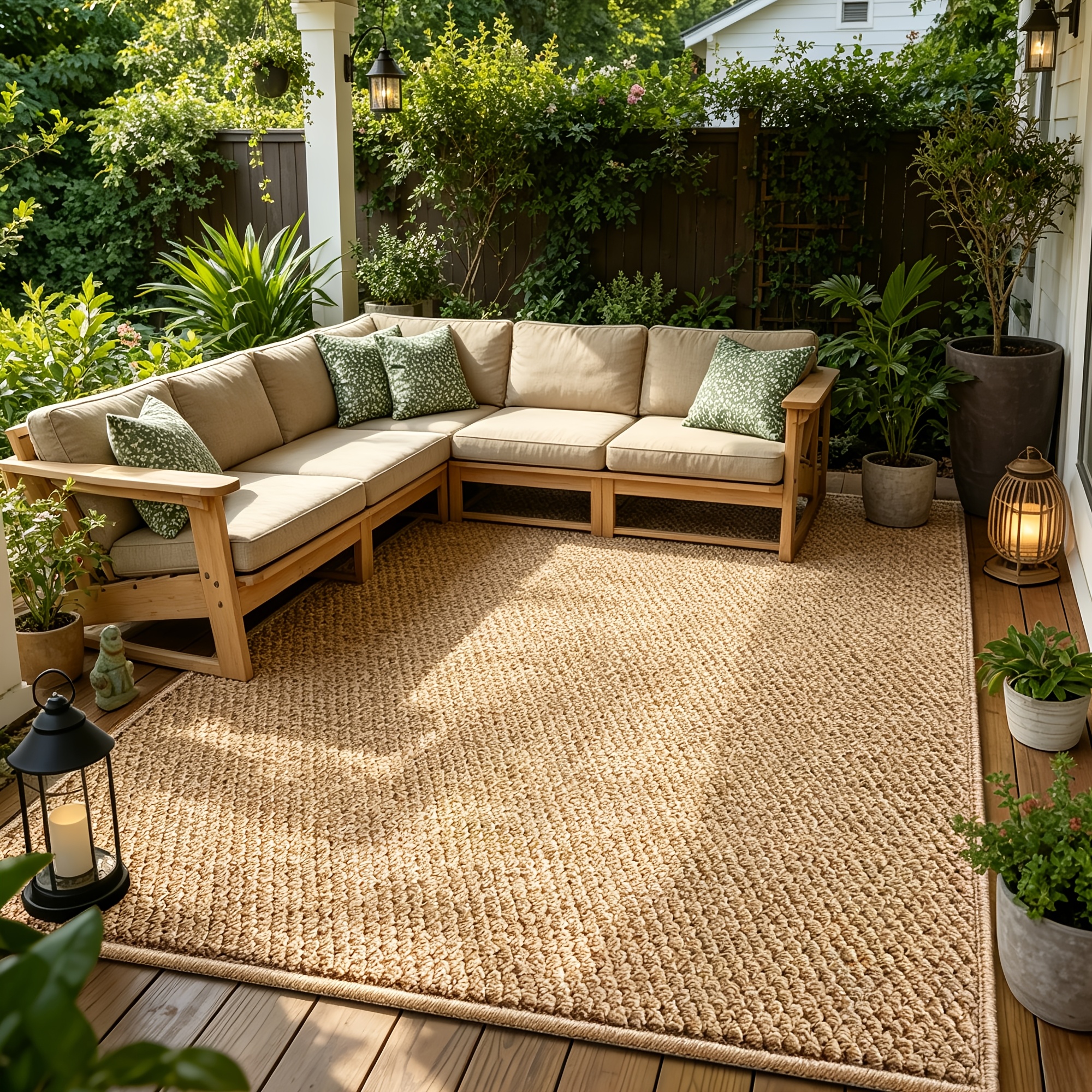 1pc | Outdoor Patio Sofa Mat | Modern Style, Country Style | Patio Mat, Camping Mat | Strong Utility | Ultra-Strong Texture | Sturdy And Durable | Exquisite Craftsmanship | Easy to Clean | Thickened Material | Foldable Portable Bag | Suitable for Pa