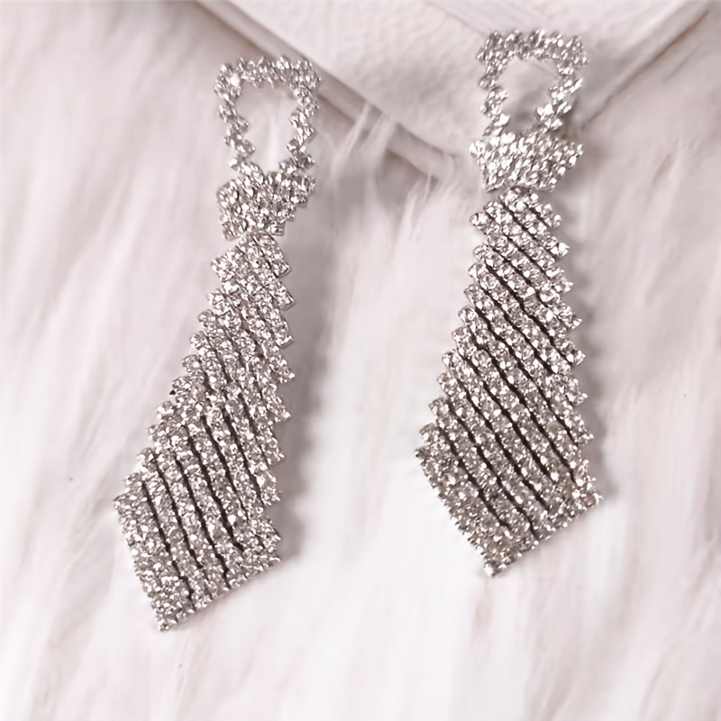 TEMU A Pair Of Stylish Bow Tie Earrings, Suitable For Parties, Weddings And Business Occasions
