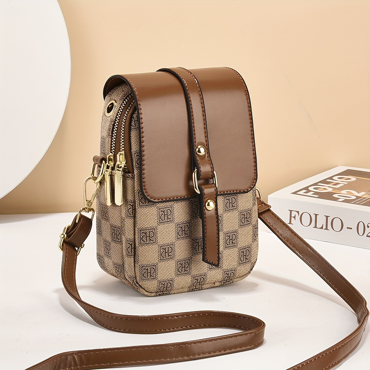 

Pattern Pu Crossbody Bag For Women, Shoulder , Polyester Lined Small Bag